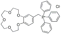 (2,3,5,6,8,9,11,12-OCTAHYDRO-1,4,7,10,13-BENZOPENTAOXACYCLOPENTADECIN-15-YLMETHYL)(TRIPHENYL)PHOSPHONIUM CHLORIDE Struktur