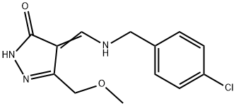 4-([(4-CHLOROBENZYL)AMINO]METHYLENE)-5-(METHOXYMETHYL)-2,4-DIHYDRO-3H-PYRAZOL-3-ONE Struktur