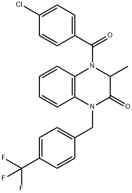 4-(4-CHLOROBENZOYL)-3-METHYL-1-[4-(TRIFLUOROMETHYL)BENZYL]-3,4-DIHYDRO-2(1H)-QUINOXALINONE Struktur