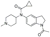 N-(1-ACETYL-2,3-DIHYDRO-(1H)-INDOL-5-YL)-N-(1-METHYLPIPERIDIN-4-YL)CYCLOPROPYLCARBOXAMIDE Struktur