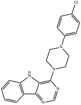 4-[4-(4-CHLOROPHENYL)PIPERAZINO]-5H-PYRIMIDO[5,4-B]INDOLE Struktur