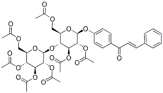 3-(ACETYLOXY)-6-[(ACETYLOXY)METHYL]-2-(4-CINNAMOYLPHENOXY)-5-((3,4,5-TRI(AC ETYLOXY)-6-[(ACETYLOXY)METHYL]TETRAHYDRO-2H-PYRAN-2-YL)OXY)TETRAHYDRO-2H-PY RAN-4-YL ACETATE Struktur