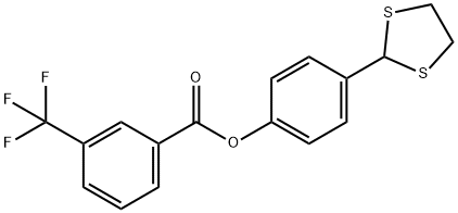 4-(1,3-DITHIOLAN-2-YL)PHENYL 3-(TRIFLUOROMETHYL)BENZENECARBOXYLATE Struktur