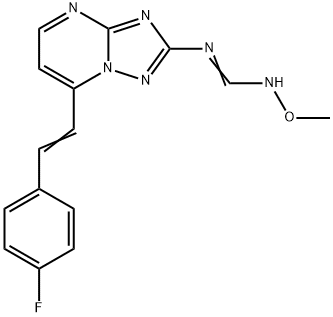 N-[7-(4-FLUOROSTYRYL)[1,2,4]TRIAZOLO[1,5-A]PYRIMIDIN-2-YL]-N'-METHOXYIMINOFORMAMIDE Struktur