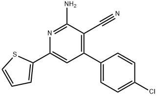 2-AMINO-4-(4-CHLOROPHENYL)-6-(2-THIENYL)NICOTINONITRILE Struktur