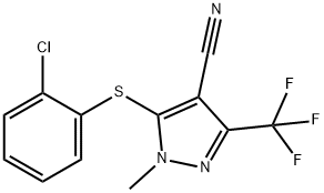 5-[(2-CHLOROPHENYL)SULFANYL]-1-METHYL-3-(TRIFLUOROMETHYL)-1H-PYRAZOLE-4-CARBONITRILE Struktur