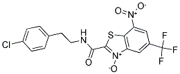 2-([(4-CHLOROPHENETHYL)AMINO]CARBONYL)-7-NITRO-5-(TRIFLUOROMETHYL)-1,3-BENZOTHIAZOL-3-IUM-3-OLATE Struktur