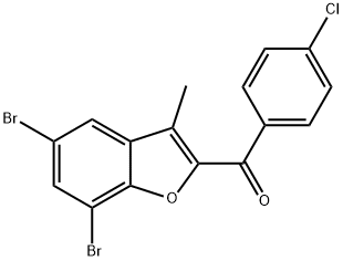 (4-CHLOROPHENYL)(5,7-DIBROMO-3-METHYL-1-BENZOFURAN-2-YL)METHANONE Struktur