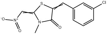 5-[(3-CHLOROPHENYL)METHYLENE]-3-METHYL-2-(NITROMETHYLENE)-1,3-THIAZOLAN-4-ONE Struktur