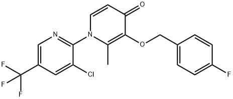 1-[3-CHLORO-5-(TRIFLUOROMETHYL)-2-PYRIDINYL]-3-[(4-FLUOROBENZYL)OXY]-2-METHYL-4(1H)-PYRIDINONE Struktur