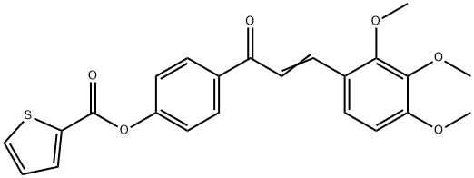 4-[3-(2,3,4-TRIMETHOXYPHENYL)ACRYLOYL]PHENYL 2-THIOPHENECARBOXYLATE Struktur