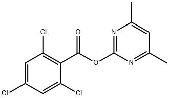 4,6-DIMETHYL-2-PYRIMIDINYL 2,4,6-TRICHLOROBENZENECARBOXYLATE Struktur