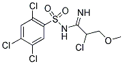 N1-(2-CHLORO-3-METHOXYPROPANIMIDOYL)-2,4,5-TRICHLOROBENZENE-1-SULFONAMIDE Struktur