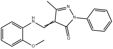 4-[(2-METHOXYANILINO)METHYLENE]-5-METHYL-2-PHENYL-2,4-DIHYDRO-3H-PYRAZOL-3-ONE Struktur