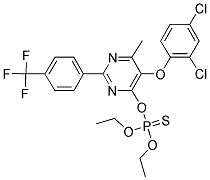 O-(5-(2,4-DICHLOROPHENOXY)-6-METHYL-2-[4-(TRIFLUOROMETHYL)PHENYL]PYRIMIDIN-4-YL) O,O-DIETHYL PHOSPHOTHIOATE Struktur