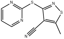 5-METHYL-3-(2-PYRIMIDINYLSULFANYL)-4-ISOTHIAZOLECARBONITRILE Struktur