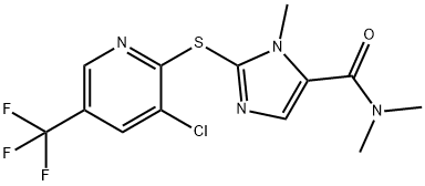 2-([3-CHLORO-5-(TRIFLUOROMETHYL)-2-PYRIDINYL]SULFANYL)-N,N,1-TRIMETHYL-1H-IMIDAZOLE-5-CARBOXAMIDE Struktur