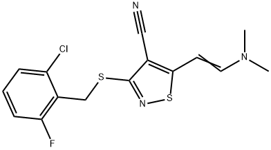 3-[(2-CHLORO-6-FLUOROBENZYL)SULFANYL]-5-[2-(DIMETHYLAMINO)VINYL]-4-ISOTHIAZOLECARBONITRILE Struktur