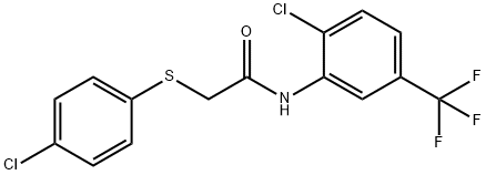 2-[(4-CHLOROPHENYL)SULFANYL]-N-[2-CHLORO-5-(TRIFLUOROMETHYL)PHENYL]ACETAMIDE Struktur