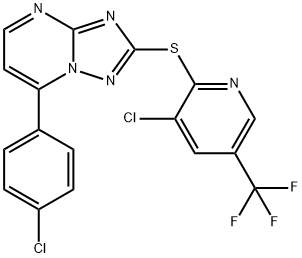 7-(4-CHLOROPHENYL)-2-([3-CHLORO-5-(TRIFLUOROMETHYL)-2-PYRIDINYL]SULFANYL)[1,2,4]TRIAZOLO[1,5-A]PYRIMIDINE Struktur