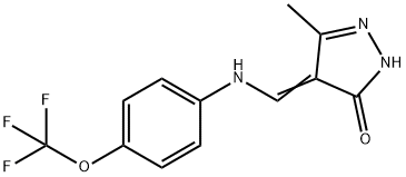 5-METHYL-4-([4-(TRIFLUOROMETHOXY)ANILINO]METHYLENE)-2,4-DIHYDRO-3H-PYRAZOL-3-ONE Struktur