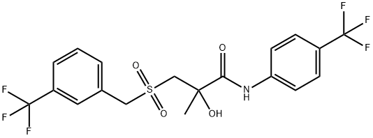 2-HYDROXY-2-METHYL-3-([3-(TRIFLUOROMETHYL)BENZYL]SULFONYL)-N-[4-(TRIFLUOROMETHYL)PHENYL]PROPANAMIDE Struktur