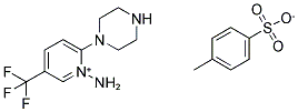 1-AMINO-2-PIPERAZINO-5-(TRIFLUOROMETHYL)PYRIDINIUM 4-METHYLBENZENE-1-SULFONATE Struktur