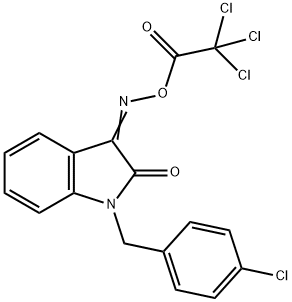 1-(4-CHLOROBENZYL)-3-([(2,2,2-TRICHLOROACETYL)OXY]IMINO)-1,3-DIHYDRO-2H-INDOL-2-ONE Struktur