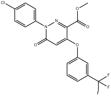 METHYL 1-(4-CHLOROPHENYL)-6-OXO-4-[3-(TRIFLUOROMETHYL)PHENOXY]-1,6-DIHYDRO-3-PYRIDAZINECARBOXYLATE Struktur