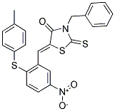 3-BENZYL-5-((2-[(4-METHYLPHENYL)SULFANYL]-5-NITROPHENYL)METHYLENE)-2-THIOXO-1,3-THIAZOLAN-4-ONE Struktur