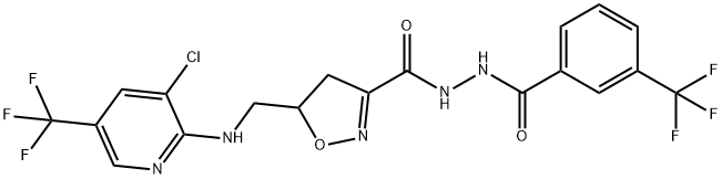 5-(([3-CHLORO-5-(TRIFLUOROMETHYL)-2-PYRIDINYL]AMINO)METHYL)-N'-[3-(TRIFLUOROMETHYL)BENZOYL]-4,5-DIHYDRO-3-ISOXAZOLECARBOHYDRAZIDE Struktur