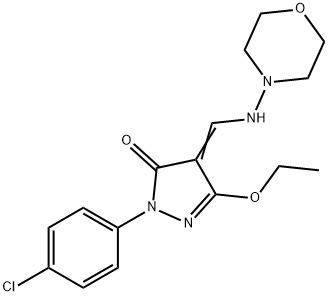 2-(4-CHLOROPHENYL)-5-ETHOXY-4-[(MORPHOLINOAMINO)METHYLENE]-2,4-DIHYDRO-3H-PYRAZOL-3-ONE Struktur