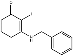 2-IODO-3-(BENZYLAMINO)CYCLOHEX-2-EN-1-ONE Struktur