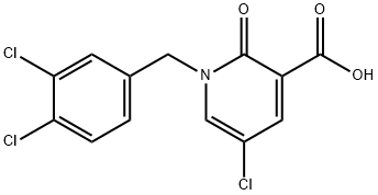 5-CHLORO-1-(3,4-DICHLOROBENZYL)-2-OXO-1,2-DIHYDRO-3-PYRIDINECARBOXYLIC ACID Struktur