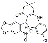 2,10-DIAZA-13-CHLORO-5,5-DIMETHYL-9-(6-NITROBENZO[D]1,3-DIOXOLAN-5-YL)TRICYCLO[9.4.0.0(3,8)]PENTADECA-1(15),3(8),11(12),13-TETRAEN-7-ONE Struktur