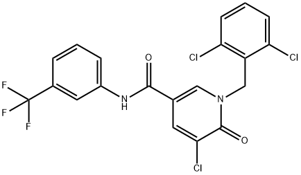 5-CHLORO-1-(2,6-DICHLOROBENZYL)-6-OXO-N-[3-(TRIFLUOROMETHYL)PHENYL]-1,6-DIHYDRO-3-PYRIDINECARBOXAMIDE Struktur