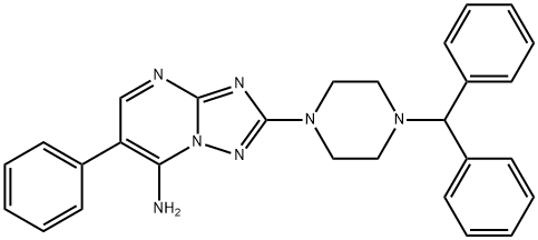 2-(4-BENZHYDRYLPIPERAZINO)-6-PHENYL[1,2,4]TRIAZOLO[1,5-A]PYRIMIDIN-7-AMINE Struktur