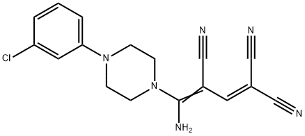 4-AMINO-4-[4-(3-CHLOROPHENYL)PIPERAZINO]-1,3-BUTADIENE-1,1,3-TRICARBONITRILE Struktur