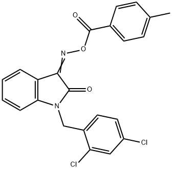 1-(2,4-DICHLOROBENZYL)-3-([(4-METHYLBENZOYL)OXY]IMINO)-1,3-DIHYDRO-2H-INDOL-2-ONE Struktur