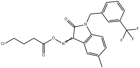 3-([(4-CHLOROBUTANOYL)OXY]IMINO)-5-METHYL-1-[3-(TRIFLUOROMETHYL)BENZYL]-1,3-DIHYDRO-2H-INDOL-2-ONE Struktur