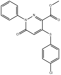 METHYL 4-[(4-CHLOROPHENYL)SULFANYL]-6-OXO-1-PHENYL-1,6-DIHYDRO-3-PYRIDAZINECARBOXYLATE Struktur