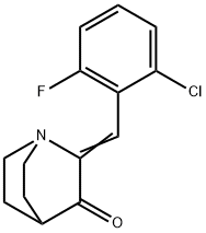 2-[(Z)-(2-CHLORO-6-FLUOROPHENYL)METHYLIDENE]-3-QUINUCLIDINONE Struktur