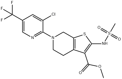 METHYL 6-[3-CHLORO-5-(TRIFLUOROMETHYL)-2-PYRIDINYL]-2-[(METHYLSULFONYL)AMINO]-4,5,6,7-TETRAHYDROTHIENO[2,3-C]PYRIDINE-3-CARBOXYLATE Struktur