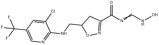 5-(([3-CHLORO-5-(TRIFLUOROMETHYL)-2-PYRIDINYL]AMINO)METHYL)-N-[(HYDROXYAMINO)METHYLENE]-4,5-DIHYDRO-3-ISOXAZOLECARBOXAMIDE Struktur