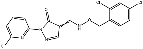 2-(6-CHLORO-2-PYRIDINYL)-4-(([(2,4-DICHLOROBENZYL)OXY]AMINO)METHYLENE)-2,4-DIHYDRO-3H-PYRAZOL-3-ONE Struktur