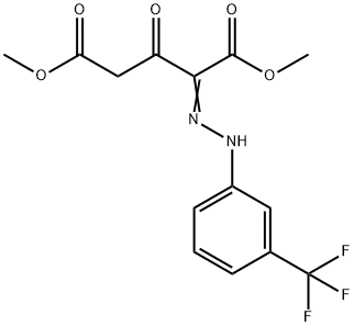 DIMETHYL 3-OXO-2-(2-[3-(TRIFLUOROMETHYL)PHENYL]HYDRAZONO)PENTANEDIOATE Struktur