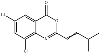 6,8-DICHLORO-2-(3-METHYLBUT-1-ENYL)BENZO[D]1,3-OXAZIN-4-ONE Struktur