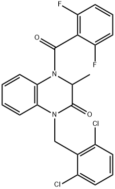 1-(2,6-DICHLOROBENZYL)-4-(2,6-DIFLUOROBENZOYL)-3-METHYL-3,4-DIHYDRO-2(1H)-QUINOXALINONE Struktur