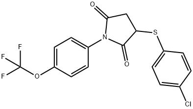 3-[(4-CHLOROPHENYL)SULFANYL]-1-[4-(TRIFLUOROMETHOXY)PHENYL]DIHYDRO-1H-PYRROLE-2,5-DIONE Struktur