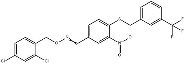 3-NITRO-4-([3-(TRIFLUOROMETHYL)BENZYL]SULFANYL)BENZENECARBALDEHYDE O-(2,4-DICHLOROBENZYL)OXIME Struktur